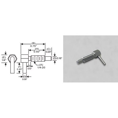 S & W MANUFACTURING L-Handle Lock, Nose P, 1/4-20", .5" LLS-0